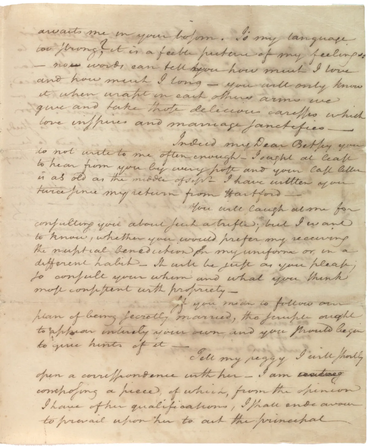 Alexander Hamilton’s Love Letter to Elizabeth Schuyler, 1780