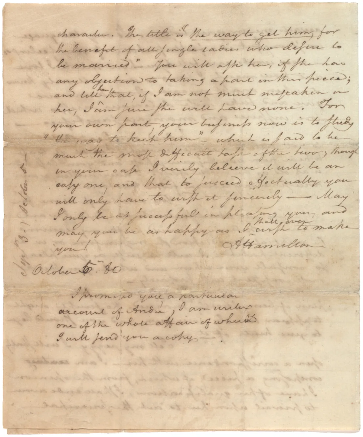 Alexander Hamilton’s Love Letter to Elizabeth Schuyler, 1780