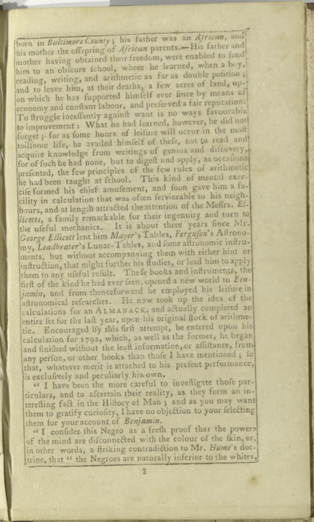 Benjamin Banneker’s Pennsylvania, Delaware, Maryland and Virginia Almanack and Ephemeris, for the Year of Our Lord 1792. (Library of Congress)