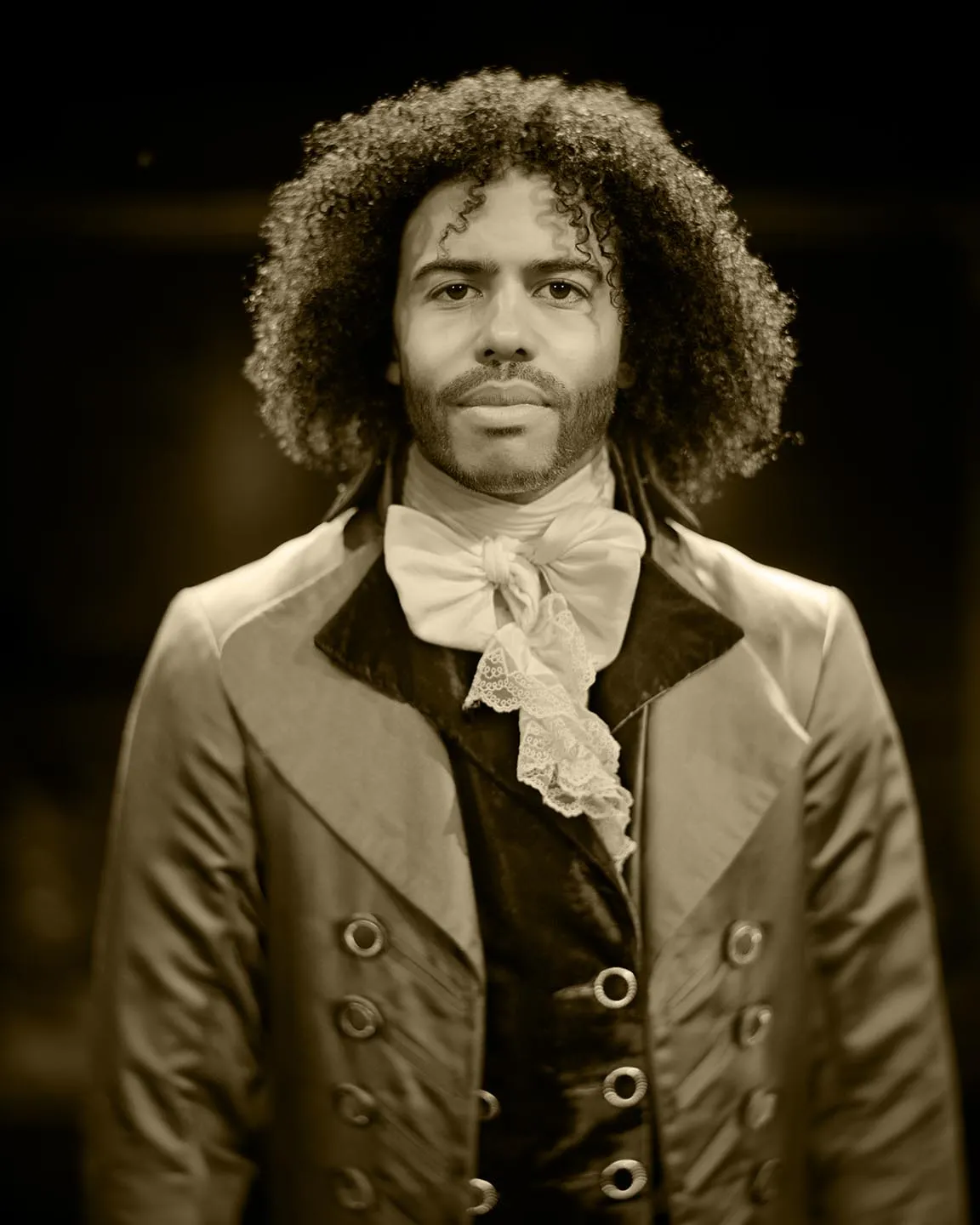 Daveed Diggs as Thomas Jefferson. Photo by Josh Lehrer using a camera lens from the mid-1800s.