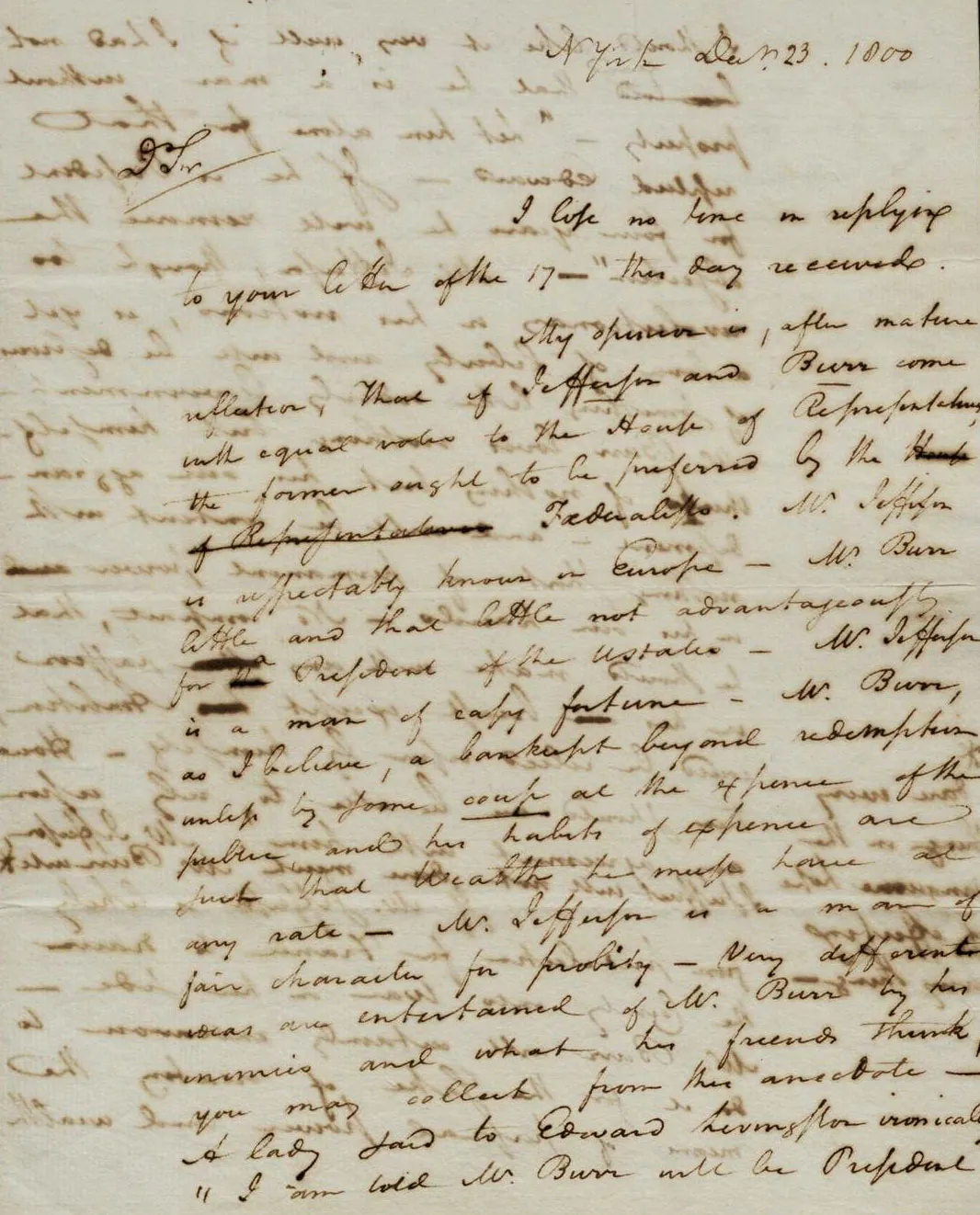 Alexander Hamilton to Harrison Gray Otis, December 23, 1800 (The Gilder Lehrman Institute of American History)