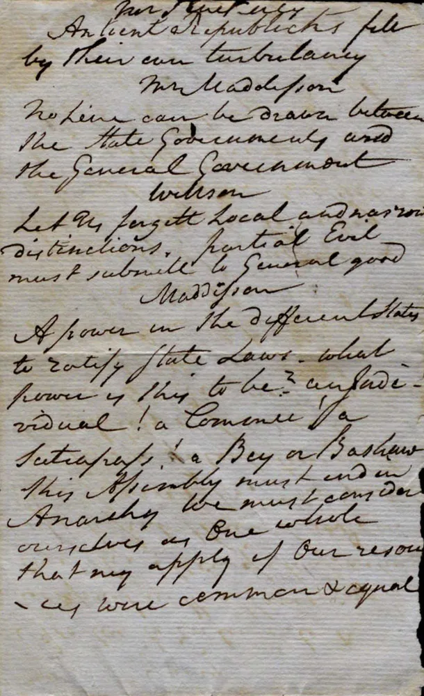 Pierce Butler's notebook from the Constitutional Convention, 1787 (The Gilder Lehrman Institute of American History)