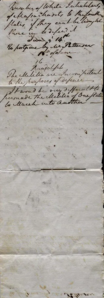 Pierce Butler's notebook from the Constitutional Convention, 1787 (The Gilder Lehrman Institute of American History)