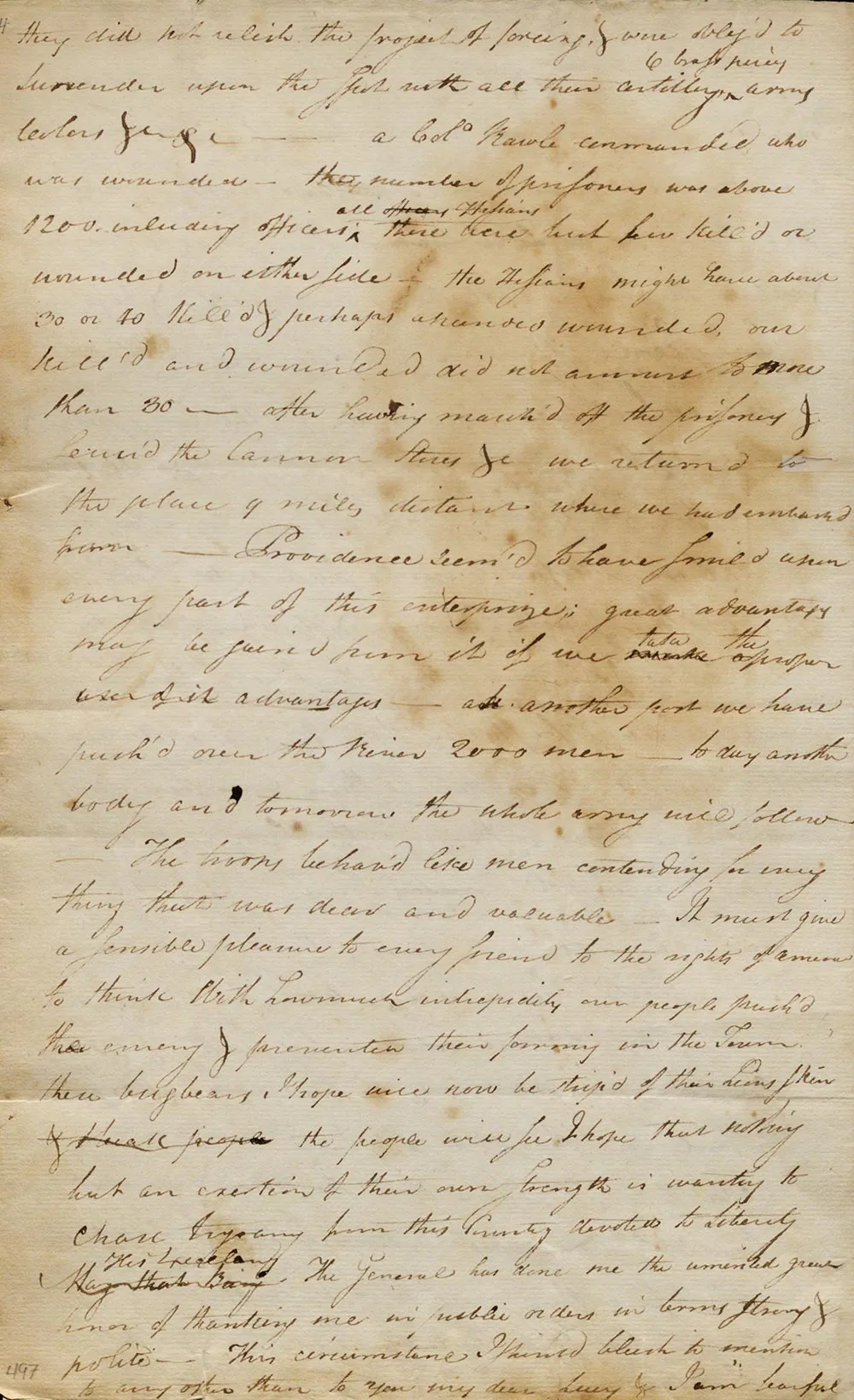 Henry Knox to Lucy Knox, December 28, 1776. (The Gilder Lehrman Institute of American History)