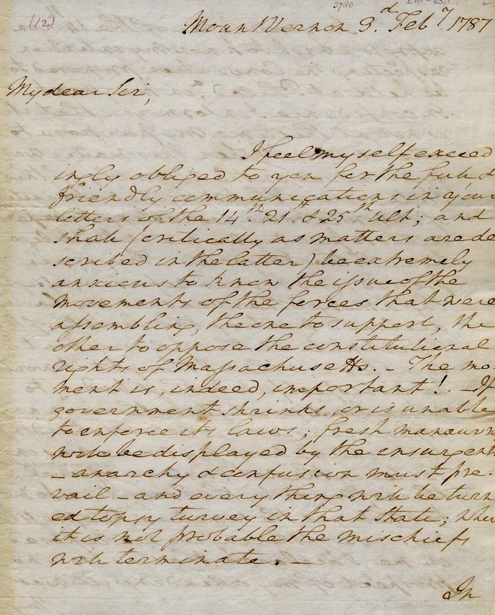 George Washington to Henry Knox, February 3, 1787 (The Gilder Lehrman Institute of American History)