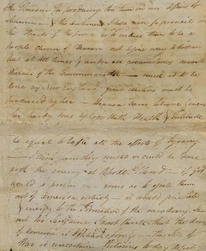 Henry Knox to Lucy Knox, January 7, 1777. (The Gilder Lehrman Institute of American History)