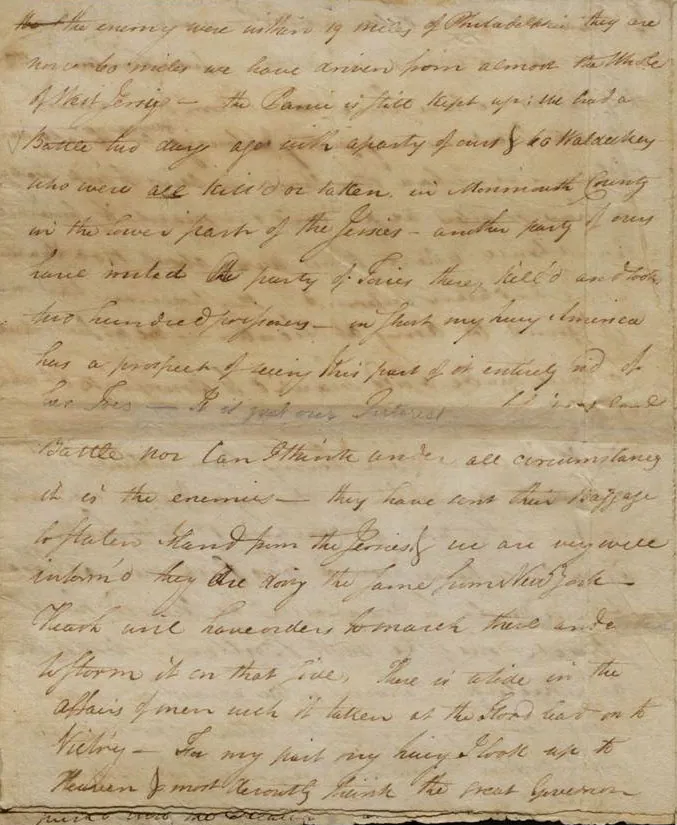 Henry Knox to Lucy Knox, January 7, 1777. (The Gilder Lehrman Institute of American History)