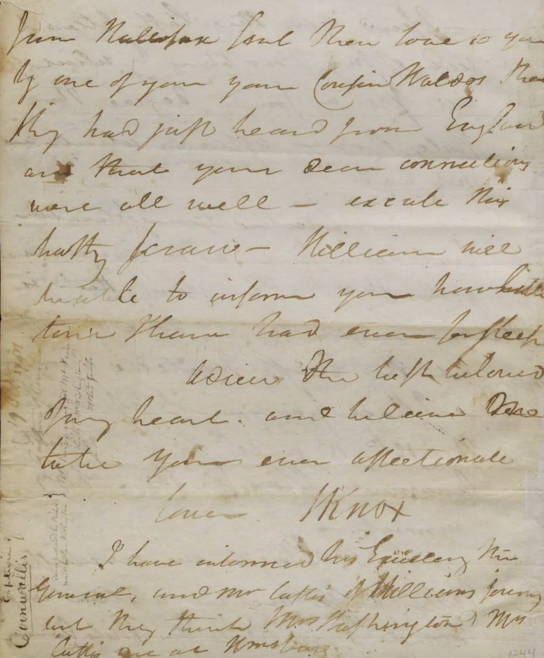 Henry Knox to Lucy Knox, October 19, 1781 (The Gilder Lehrman Institute of American History)