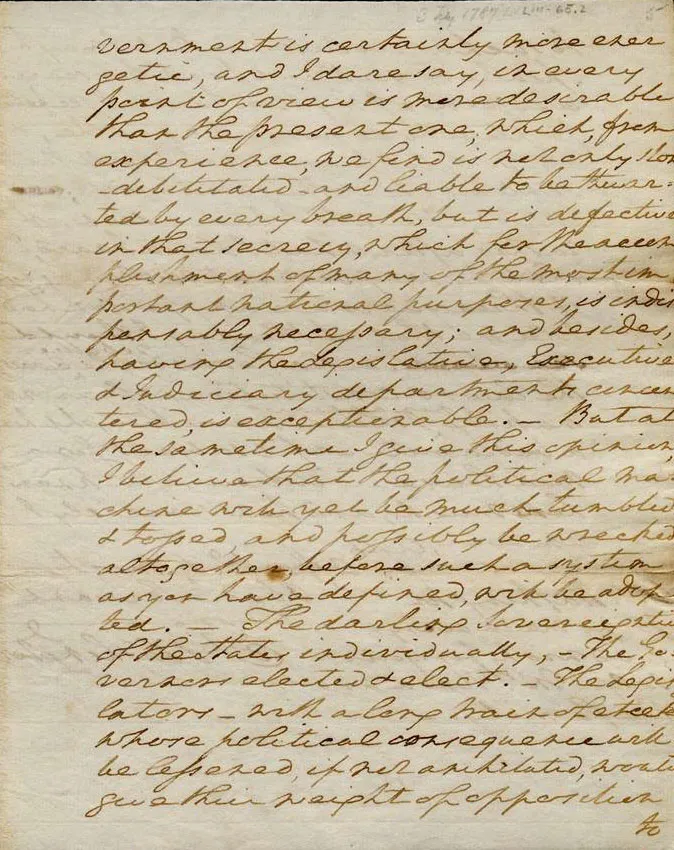 George Washington to Henry Knox, February 3, 1787 (The Gilder Lehrman Institute of American History)