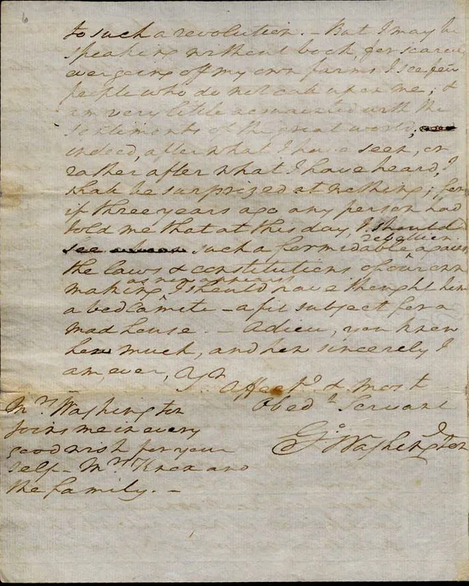 George Washington to Henry Knox, February 3, 1787 (The Gilder Lehrman Institute of American History)