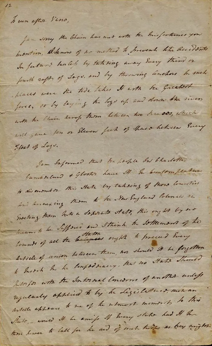 Philip John Schuyler to James Duane, November 27, 1776 (The Gilder Lehrman Institute of American History)