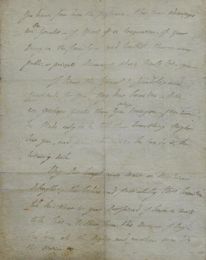 Marquis de Lafayette to Alexander Hamilton, November 28, 1780 (The Gilder Lehrman Institute of American History)