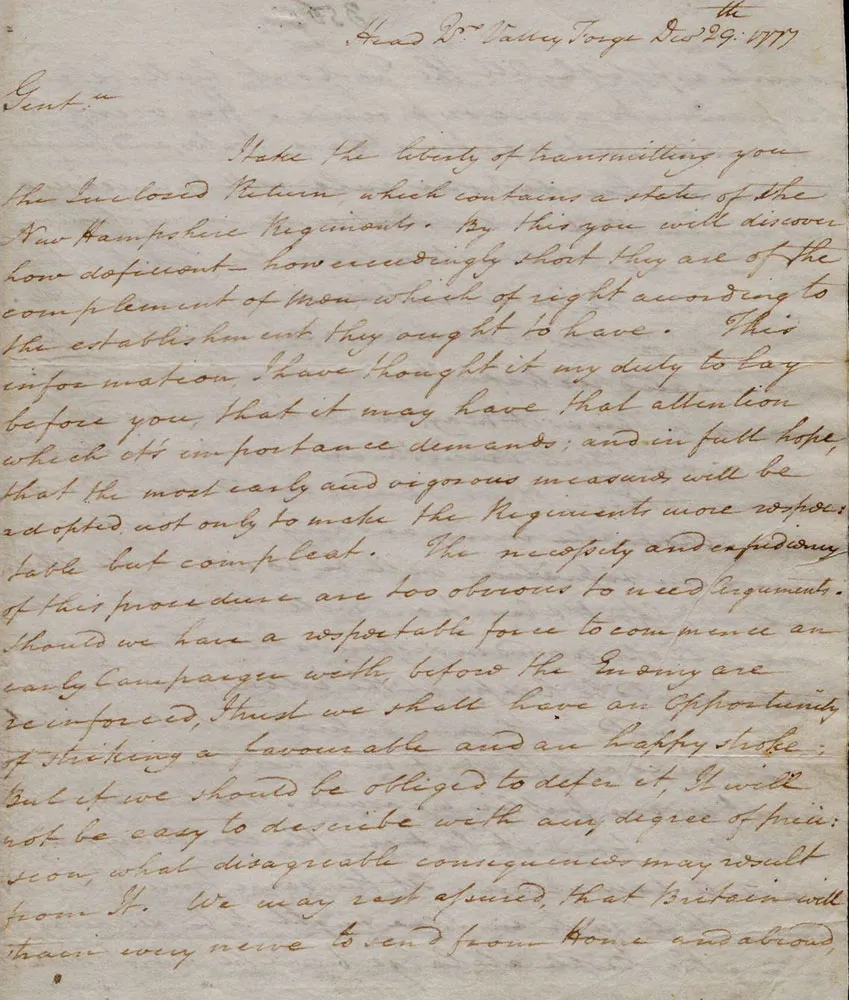 George Washington to the Convention of New Hampshire, December 29, 1777 (The Gilder Lehrman Institute of American History)