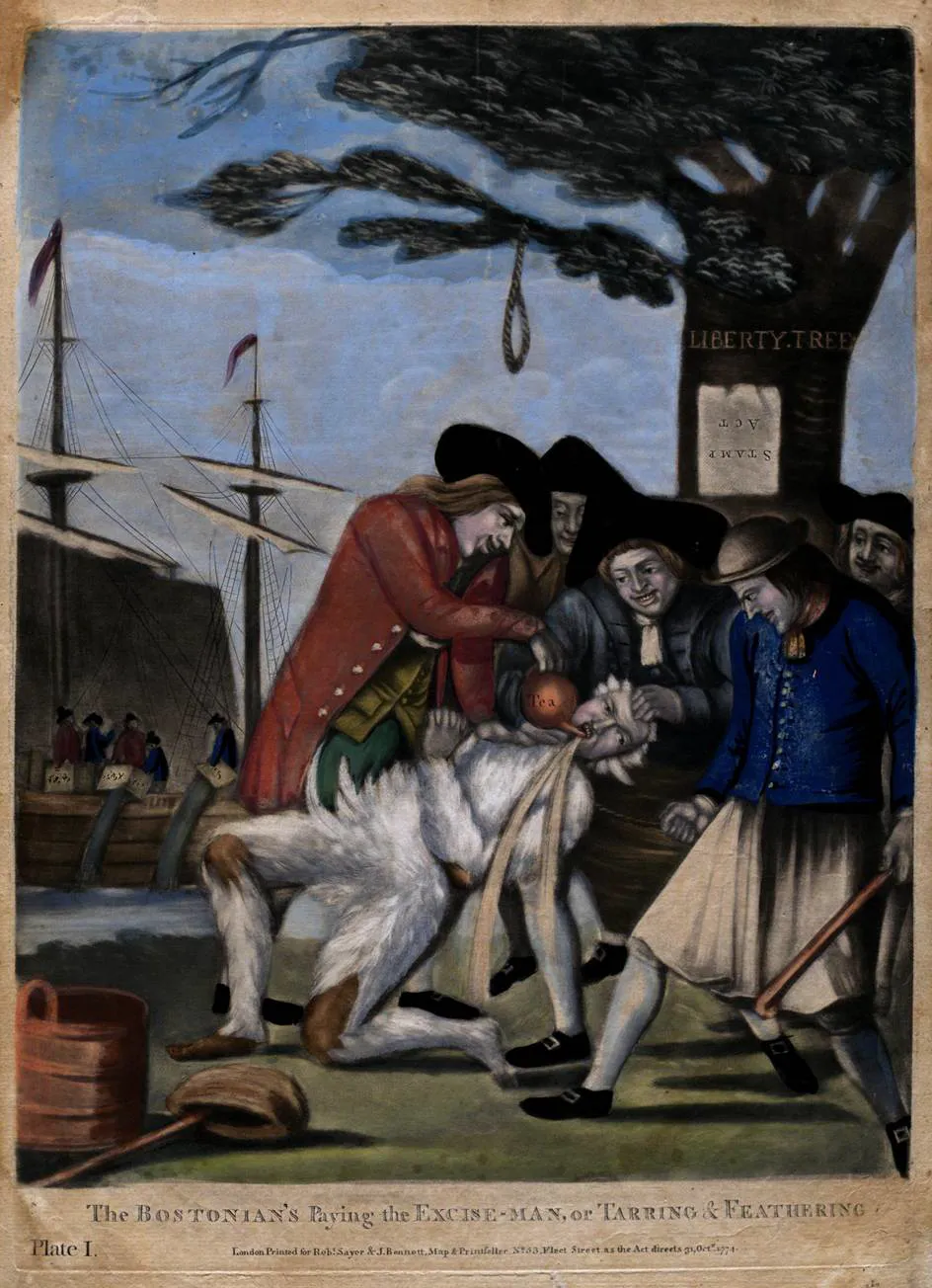 Bostonian’s Paying the Excise-man, or Tarring and Feathering