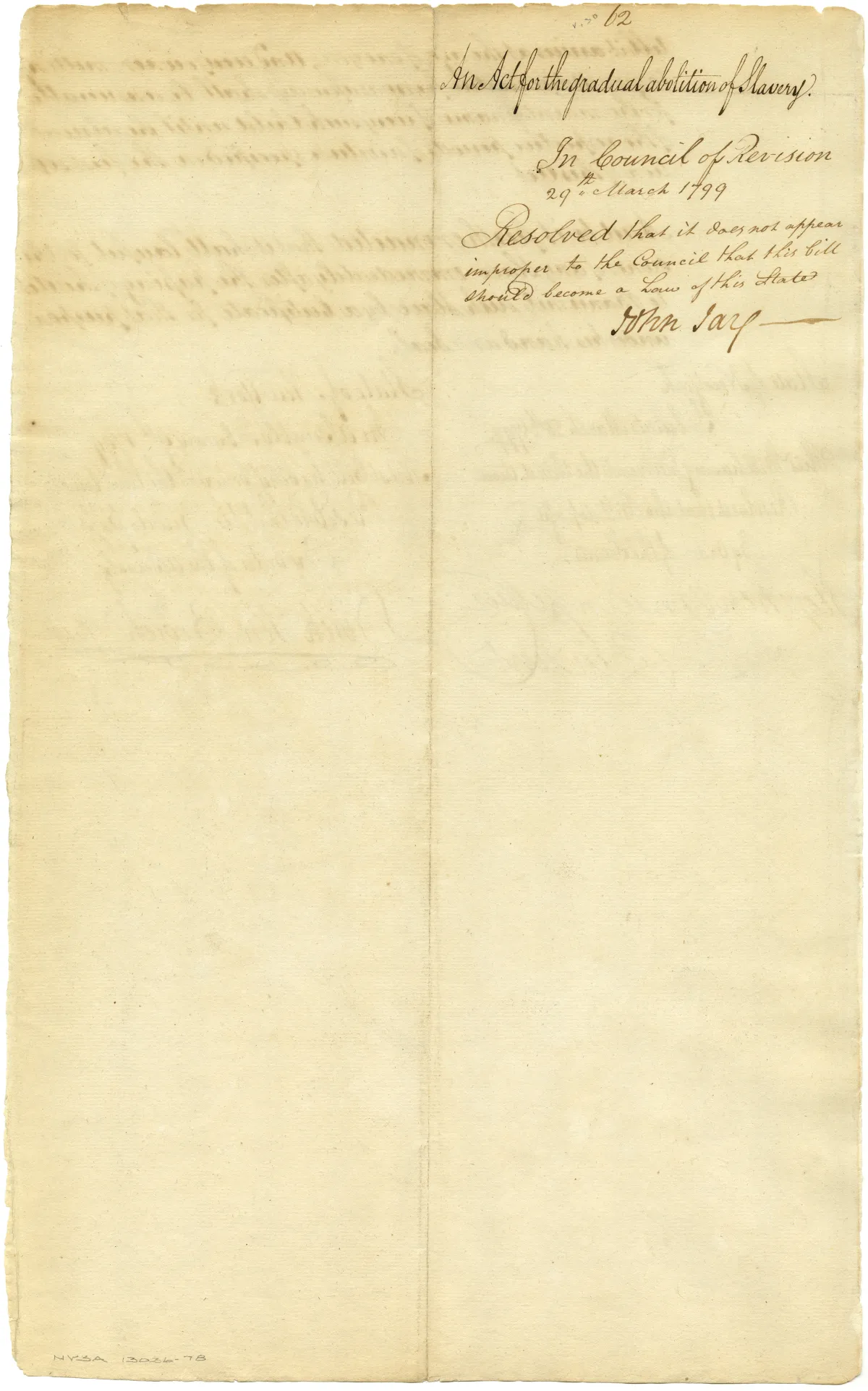 An Act for the Gradual Abolition of Slavery, New York State, 1799