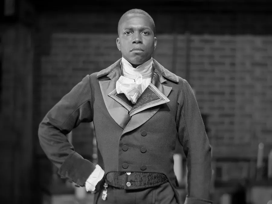 Leslie Odom Jr. as Aaron Burr. Photo by Josh Lehrer using a camera lens from the mid-1800s.