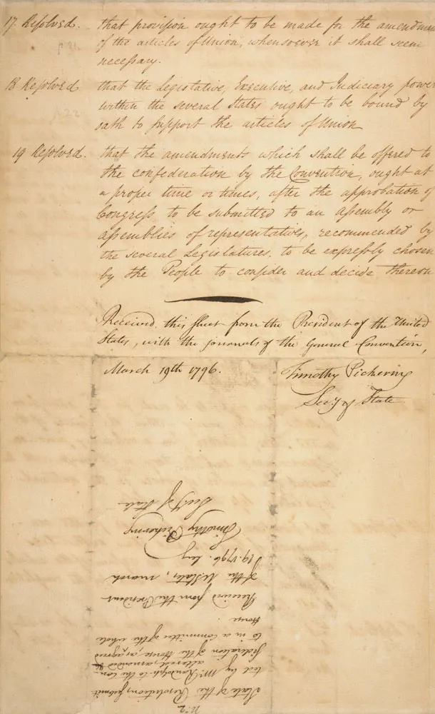 Virginia (Randolph) Plan as Amended, 1787. (National Archives and Records Administration)