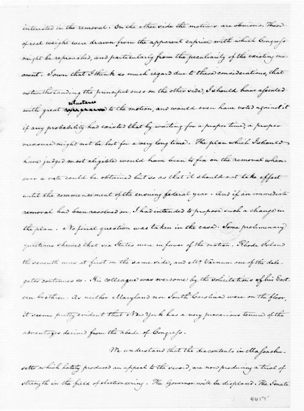 James Madison to George Washington, April 16, 1787 (Library of Congress)