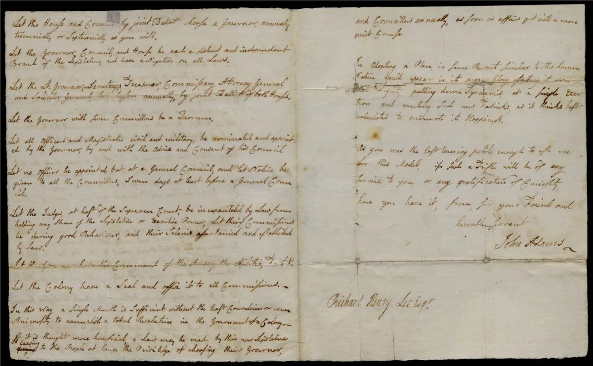 John Adams, Letter to Richard Henry Lee, November 15, 1775