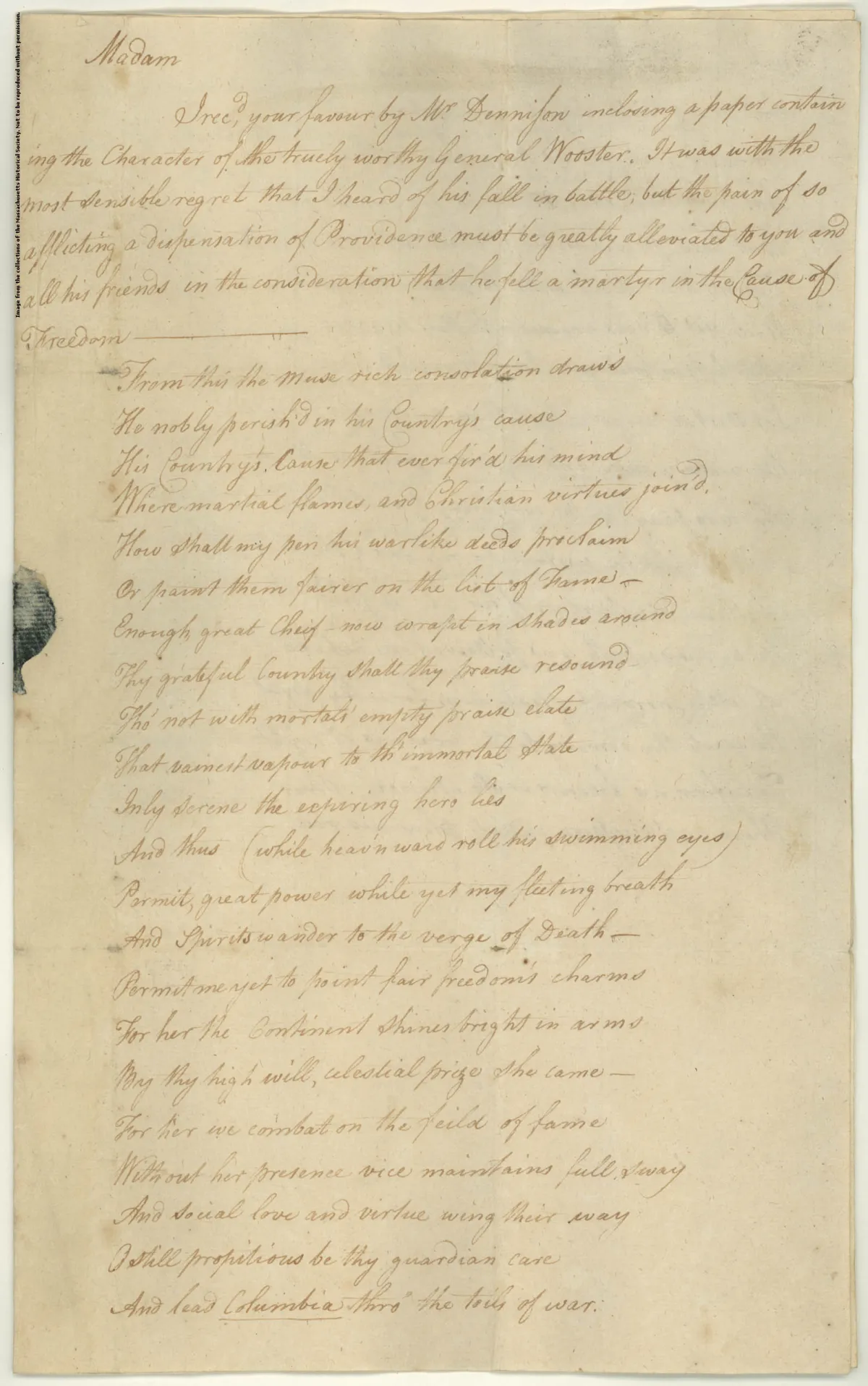 On the Death of General Wooster, Page 1