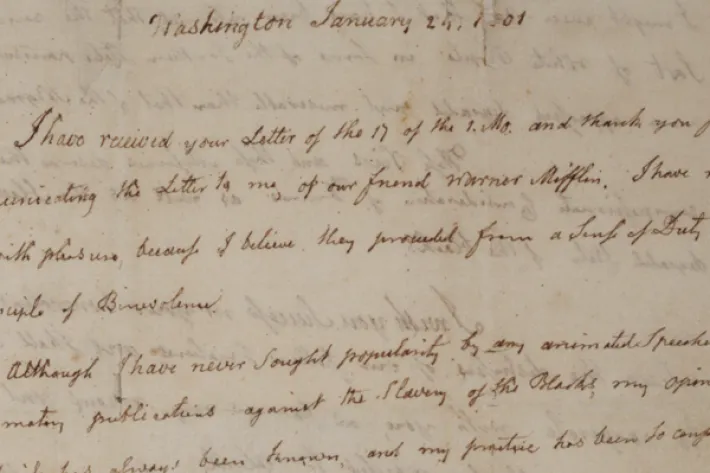 John Adam to George Churchman and Jacob Lindley, January 24, 1801. (The Gilder Lehrman Institute of American History, GLC00921)