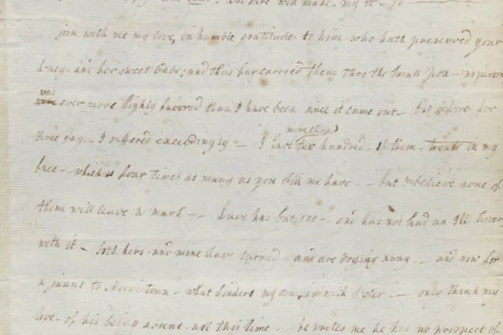  Lucy Knox to Henry Knox, April 31, 1777 (The Gilder Lehrman Institute of American History)