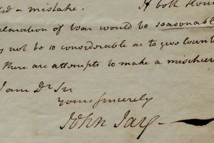 John Jay to William North, June 25, 1798. (The Gilder Lehrman Institute of American History)