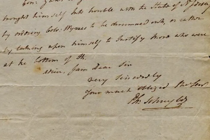 Philip Schuyler's signature, 1776. (The Gilder Lehrman Institute of American History)