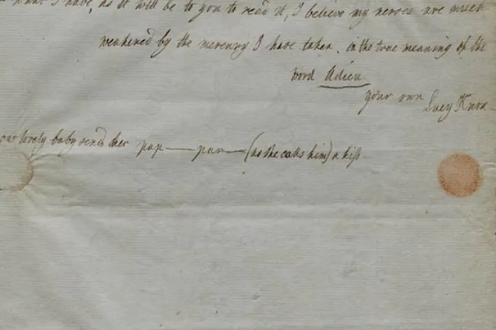  Lucy F. Knox to Henry Knox, May 1777 (The Gilder Lehrman Institute of American History)