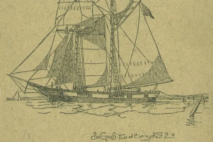 Schooner Gaspee by S. G. Studley, 1892