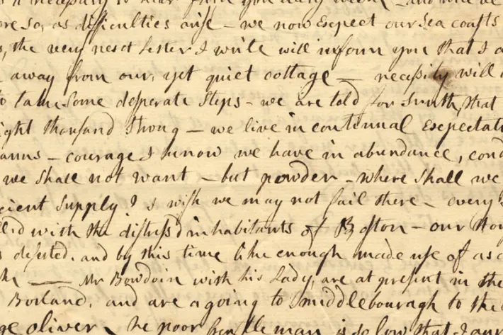 Abigail Adams to John Adams, June 16, 1775. (Adams Family Papers, Massachusetts Historical Society)