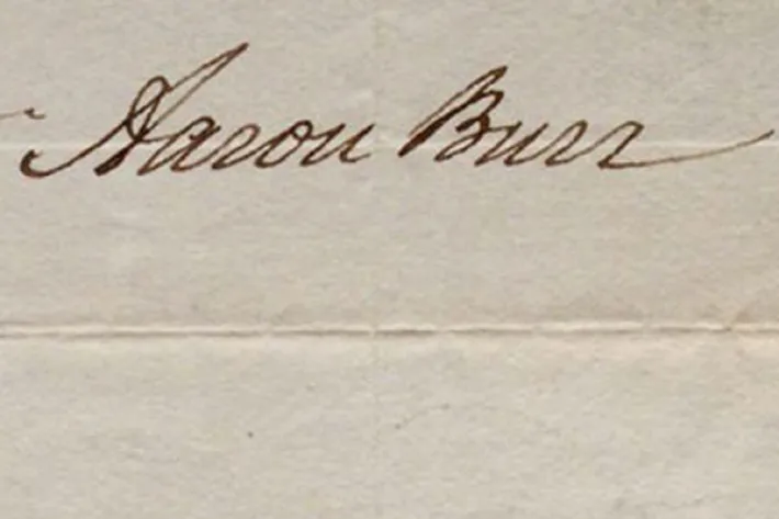 Aaron Burr's signature from a promissory note, 1786. (The Gilder Lehrman Institute of American History)