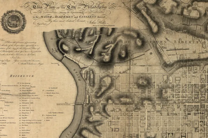 Plan of the city of Philadelphia and Its Environs, 1797. (Library of Congress)