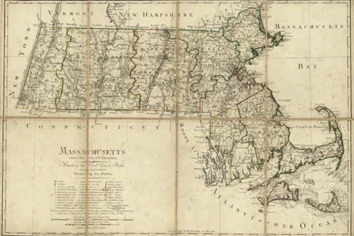 Map of Massachusetts, Carl Ernst Bohn, [1796?] (Library of Congress)