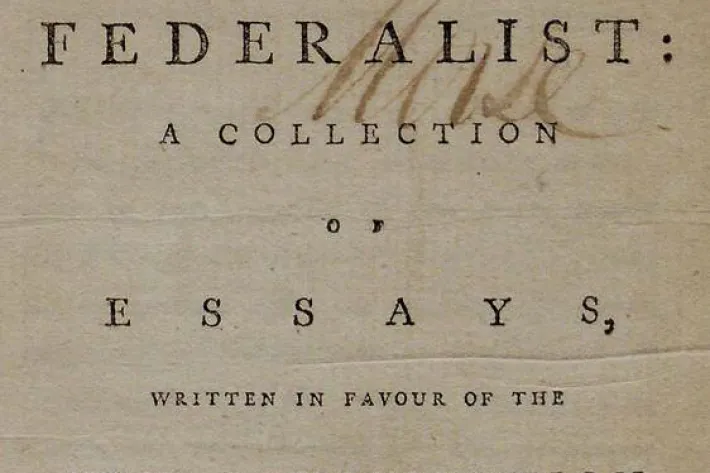 Title page of "The Federalist," 1788 (The Gilder Lehrman Institute of American History, GLC01551)