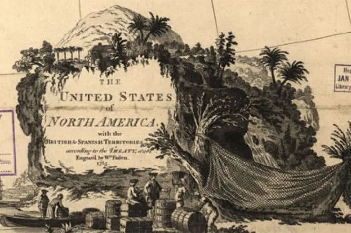 William Faden, The United States of North America, with the British & Spanish territories according to the treaty of 1784. Library of Congress