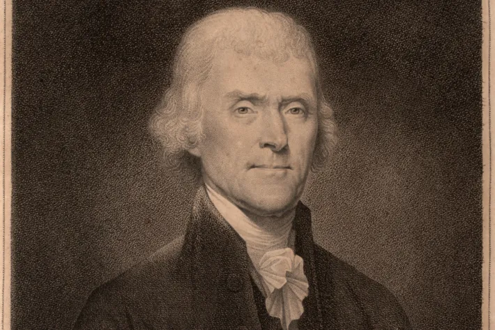 Thomas Jefferson, engraved by C. Tidout, based on a painting by Rembrandt Peale, 1801. (The Gilder Lehrman Institute of American History)