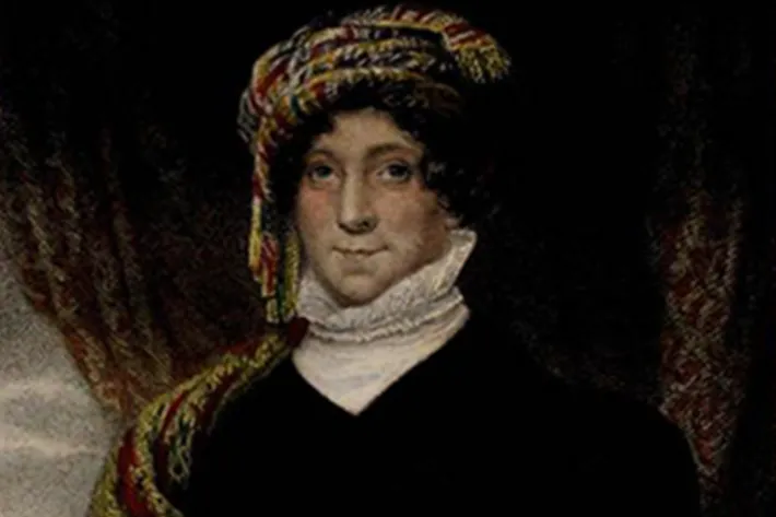 Hand colored portrait engraving of a middle-age Dolley Madison, drawn by J. Heravring after J. Wood. ca 1830-1880  (The Gilder Lehrman Institute of American History)