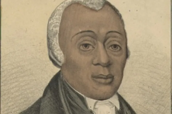 Detail of Richard Allen, "From the plantation to the Senate," lithograph by Gaylord Watson, 1883 (Library of Congress)