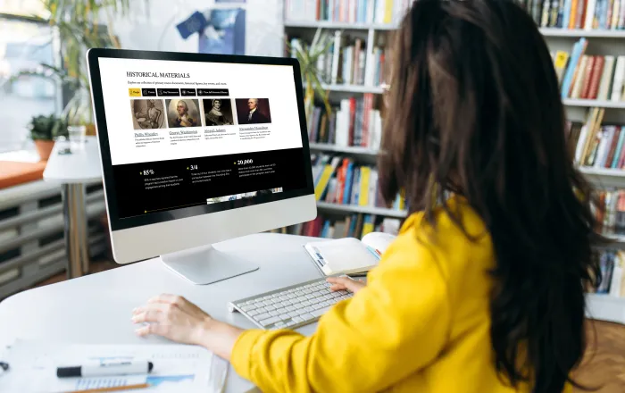 Woman looking at computer screen