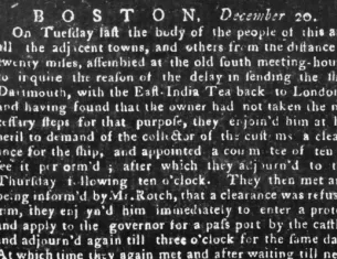 Boston Gazette, December 20, 1773 (Library of Congress)