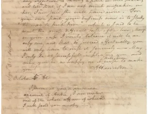 Alexander Hamilton’s Love Letter to Elizabeth Schuyler, 1780