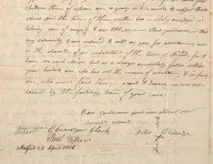 Petiton from Peter Kiteredge to the selectmen of Medfield, April 26, 1806. (The Gilder Lehrman Institute of American History)