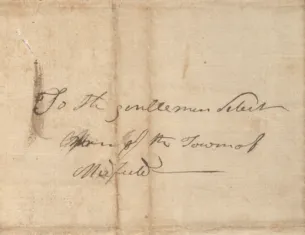 Petiton from Peter Kiteredge to the selectmen of Medfield, April 26, 1806. (The Gilder Lehrman Institute of American History)