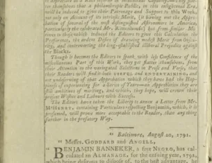 Benjamin Banneker’s Pennsylvania, Delaware, Maryland and Virginia Almanack and Ephemeris, for the Year of Our Lord 1792. (Library of Congress)