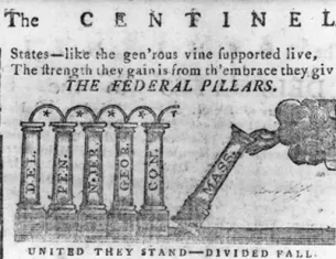 "The Federal Pillars," from The Massachusetts Centinel, January 16, 1788 (Library of Congress)