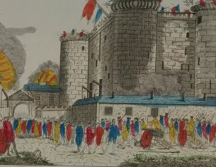 Citizens with guns and pikes outside of the Bastille, July 14, 1789 (Library of Congress)