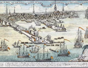 A View of the Town of Boston in New England and British Ships of War Landing Their Troops, 1768. (Library of Congress)