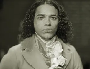 Anthony Ramos as John Laurens. Photo by Josh Lehrer using a camera lens from the mid-1800s.