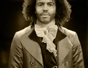 Daveed Diggs as Thomas Jefferson. Photo by Josh Lehrer using a camera lens from the mid-1800s.